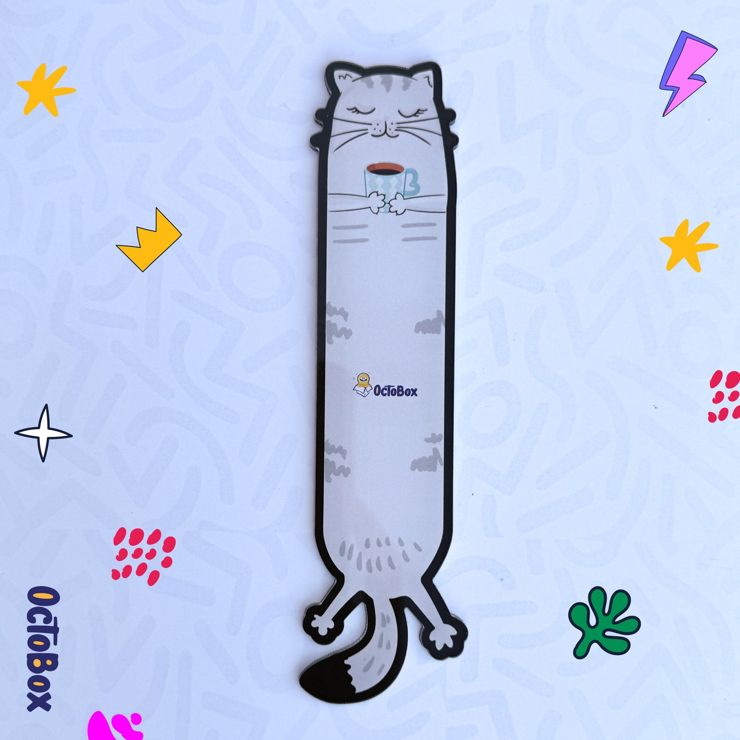 Acrylic Male Cat with Mug