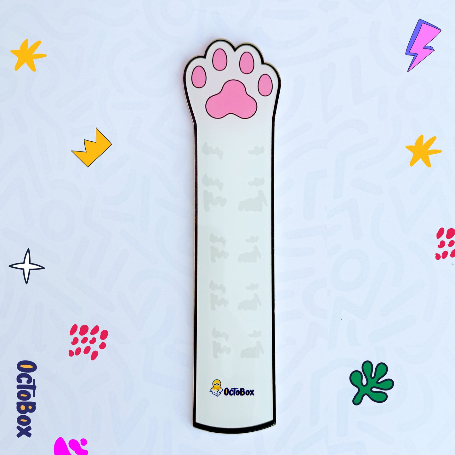 Acrylic White Cat Pink Paw