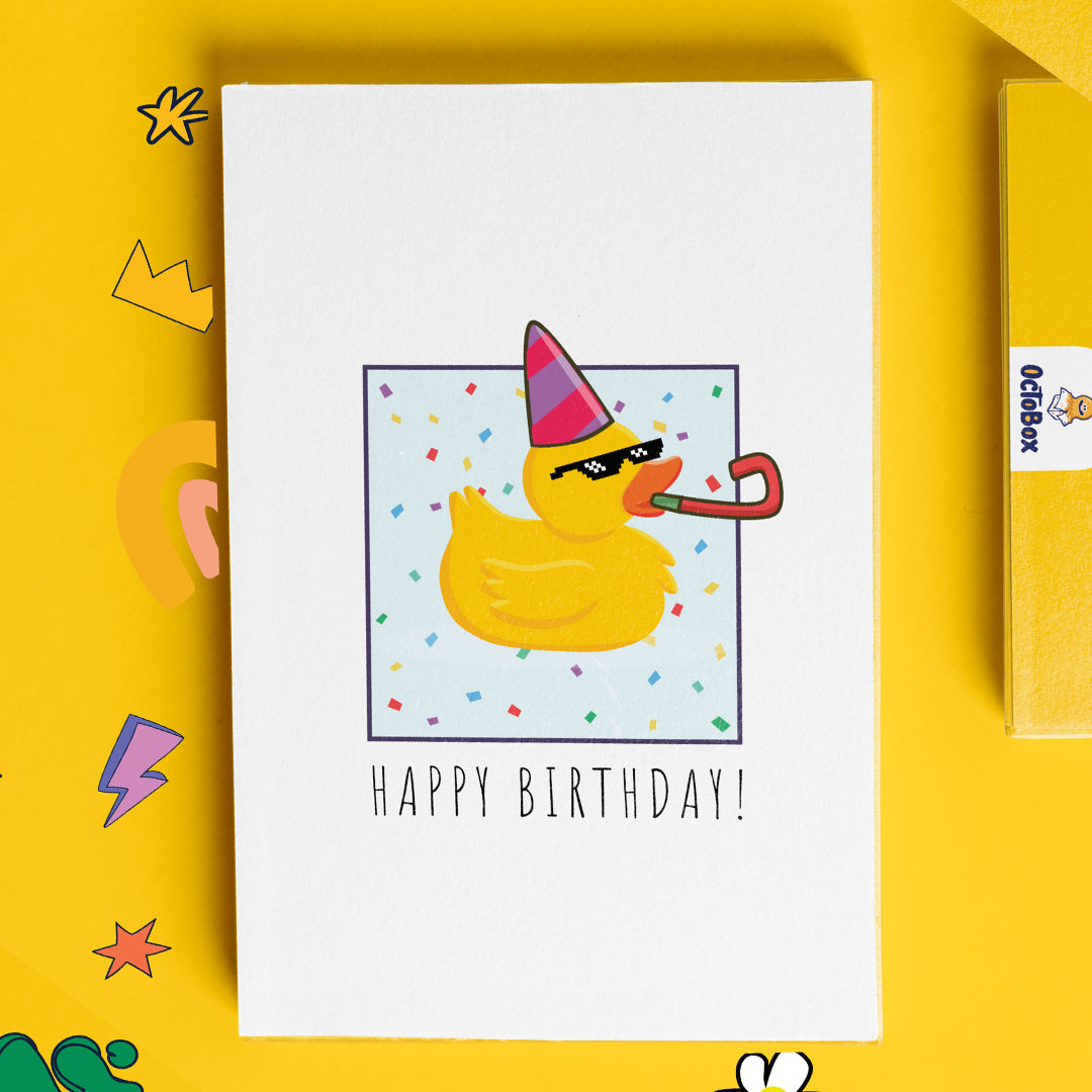 English Celebrating Duck Happy Birthday