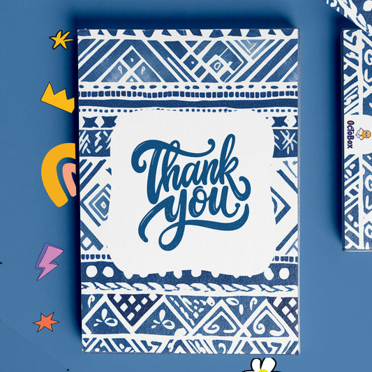 Blue White Abstract Thank You