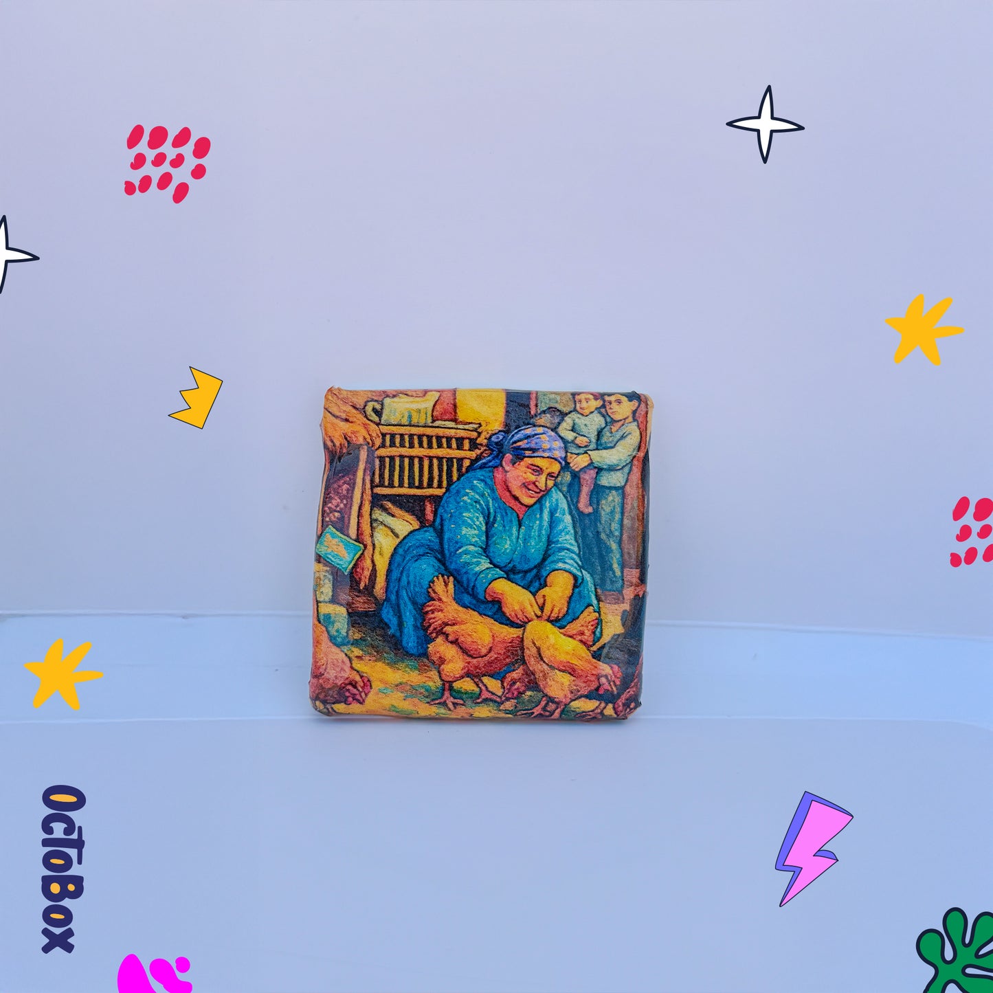 Egyptian Woman Petting Hen