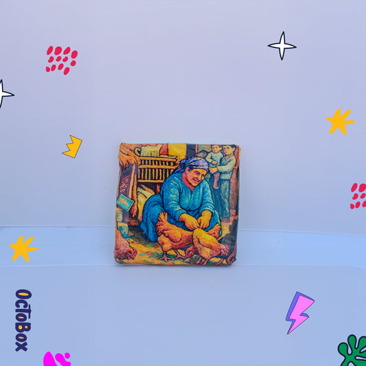 Egyptian Woman Petting Hen