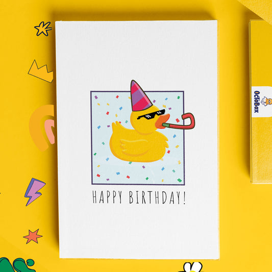 English Celebrating Duck Happy Birthday