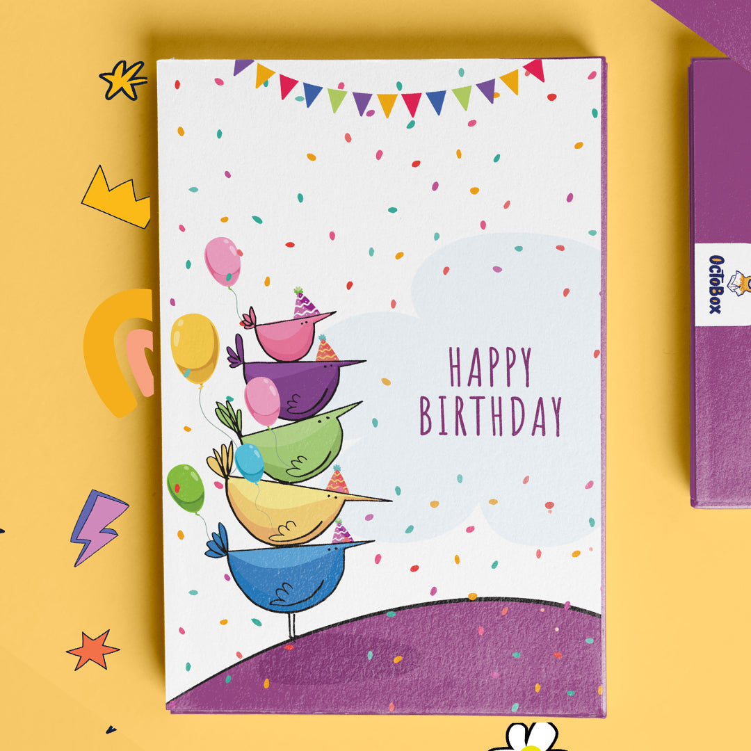 Stacked Bird Happy Birthday