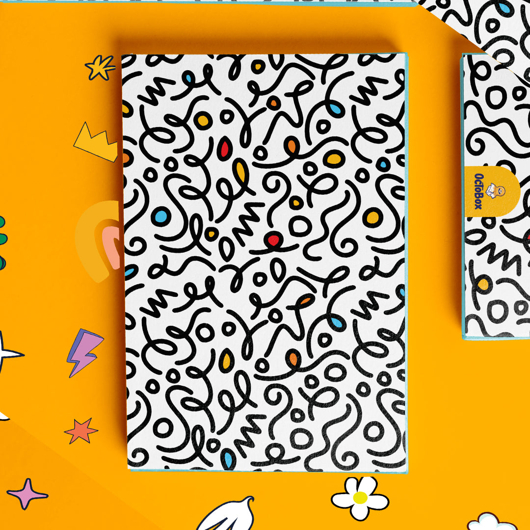 White Background Black Doodles