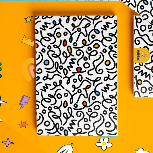 White Background Black Doodles