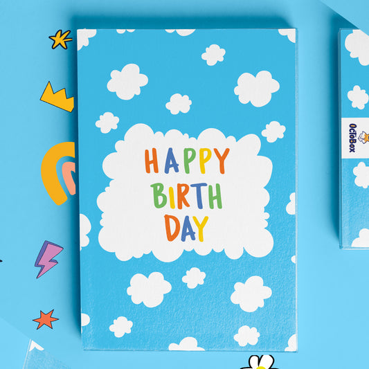 White Cloud Blue Happy Birthday