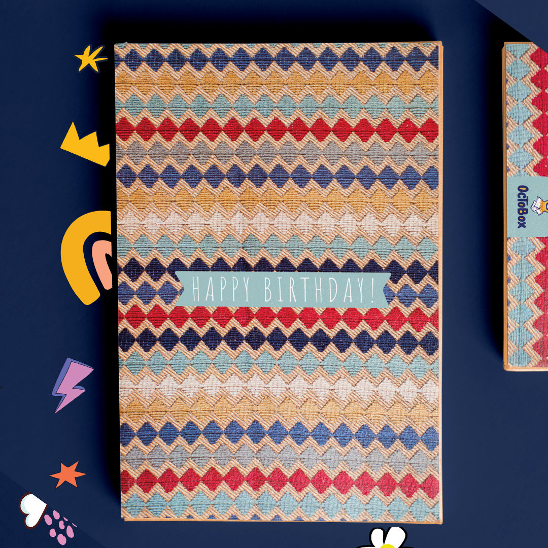 Wool Texture Patterned Happy Birthday